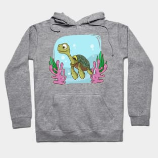 Hand Drawn Sea Turtle Cartoon Hoodie